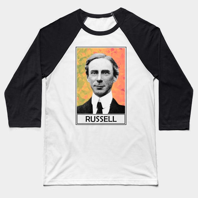 Bertrand Russell Baseball T-Shirt by TheLiterarian